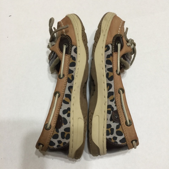Sperry Angelfish Linen Leopard Shimmer Boat Shoe - Picture 3 of 7